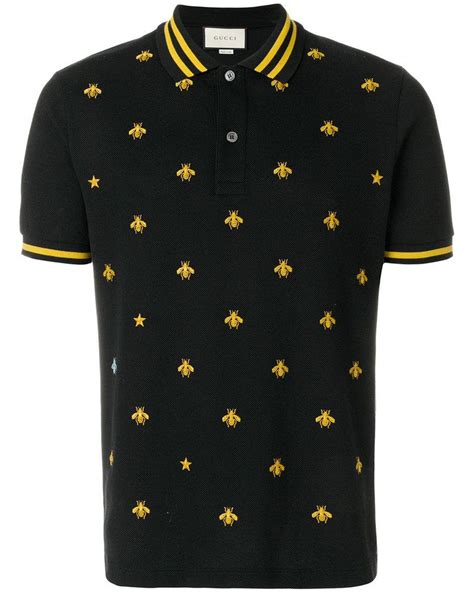 gucci bee shirt black embrodierd|Gucci t shirt men small.